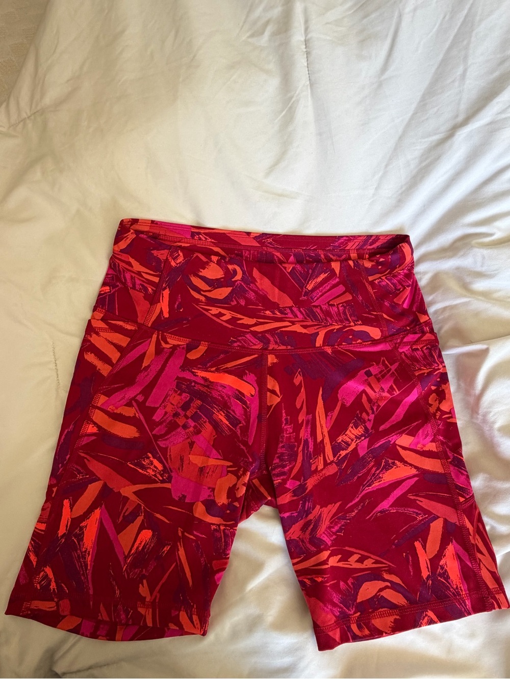 all in motion Red & Pink Abstract Print Bike Shorts